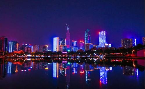 东莞南城网红夜景图,繁华都市的梦幻画卷